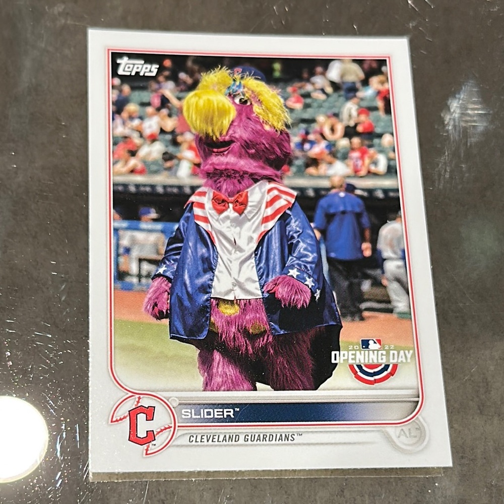 Topps Slider Mascot Card with Purple and Yellow